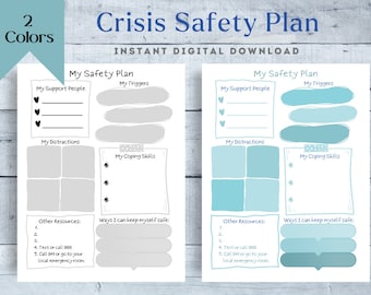 Afdrukbaar werkblad crisisveiligheidsplan: hulp bij geestelijke gezondheidstherapie (pdf)