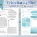 Printable Crisis Safety Plan Worksheet: Mental Health Therapy Aid (PDF ...
