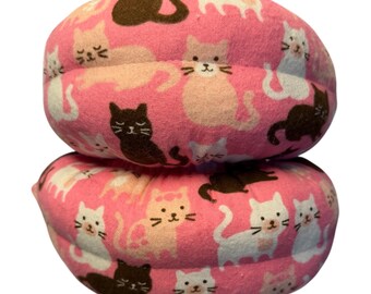 Pink Cat Skate Soakers – Puffy Figure Blade Covers – Handmade Cat Lover Gift