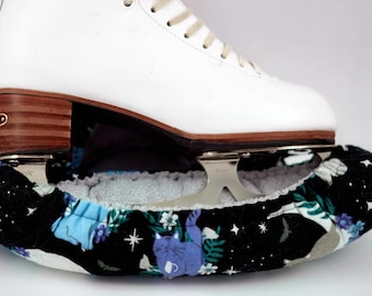 Celestial Cats Skate Blade Guards: Flannel Soakers, Terry Cloth Lined