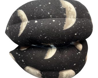 Black flannel MOON Blade Soakers: Moon Phases