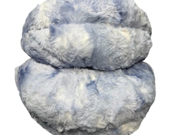 Furry Soft Blue Puffy Soakers, Soft Skate Guards, with or without bow