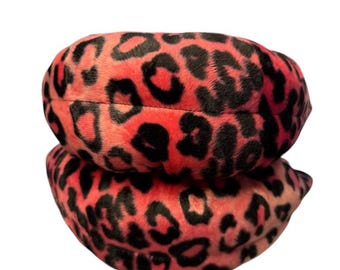 Pink Furry animal print Puffy Soakers Soft Skate Guards leopard cheetah
