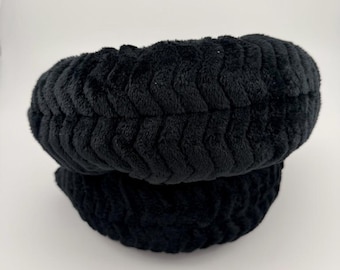 Furry Black Chevron Puffy Soakers Soft Skate Guards - with or w/o Bows