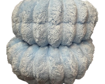 Baby Blue Puffy Soakers, Soft Skate Guard, faux fur