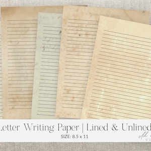 Papel de papelería imprimible texturizado vintage / 8.5x11 / Papel de escritura de cartas vintage / Papel de diario basura vintage digital