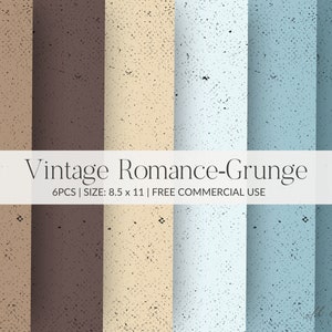 Vintage Romantik-Grunge Papier Pack, Printable / 6 Stück / 8,5 x 11 Zoll / Digitales Bastelpapier Pack / Vintage Scrapbook Papier / Junk Journal Papier