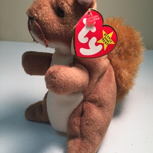RARE 1996 &quot;Nuts&quot; TY Beanie Baby - Original Errors & PVC Pellets - Korean Market Exclusive