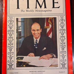 Time Magazine Feb 28, 1938 15th Anniversary Issue, With Bound Reprint of Time Magazine First Issue March 3, 1923 by Time. Good Condition