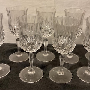 Set of 8 Vintage Royal Crystal Rock Wine Glasses, Elegant Cut Crystal Design, Perfect for Wine or Champagne, Timeless Table Decor
