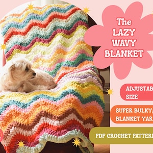Lazy Wavy Crochet Blanket Pattern: Beginner Friendly (PDF Pattern)