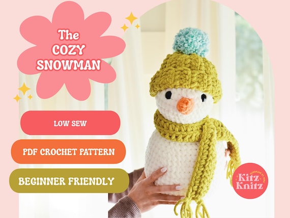 Cozy Crochet Snowman Pattern, Easy Amigurumi Snowman Pattern, Christmas Crochet Pattern, Winter Crochet Pattern, Winter Crochet Plushie