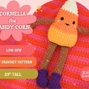 Patrón de peluche de maíz dulce a crochet: Cornelia, decoración de Halloween (patrón en PDF)