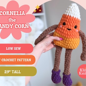 Crochet Candy Corn Plushy Crochet Pattern, Candy Corn Crochet, Halloween Crochet Patterns, Mini Crochet Halloween Pattern, Easy Crochet