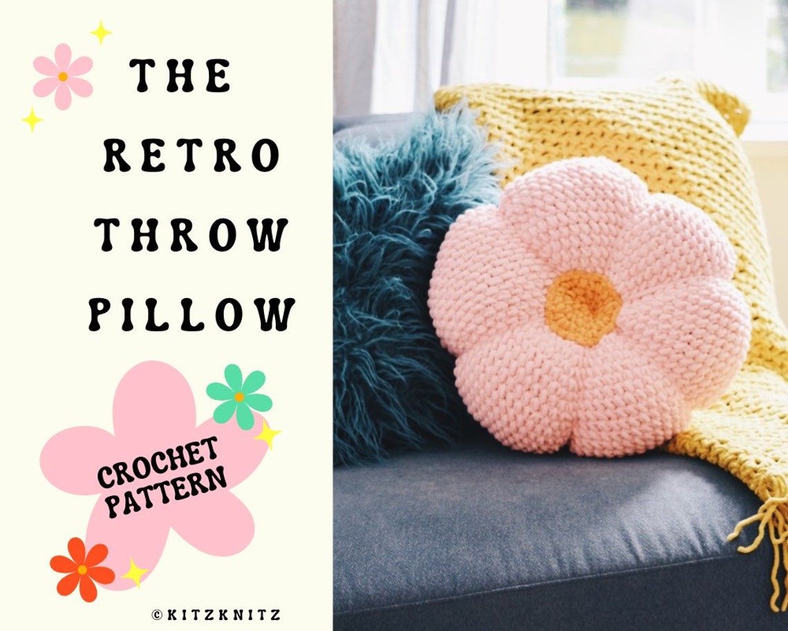 CROCHET PATTERN the Retro Throw Pillow Pattern Crochet Etsy