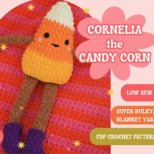 Crochet Candy Corn Plushy Pattern: Cornelia, Halloween Decor (PDF Pattern)