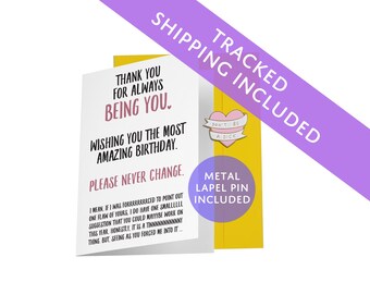 Tarjeta de solapa "No seas un idiota" / Tarjetas de cumpleaños divertidas (pin de solapa incluido)