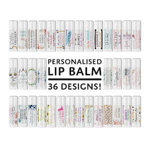 1-20 pack of Personalised Lip Balms | Custom Lip Balm | Baby Shower Favours | Hen Party Lip Balm | Bridal Shower Favours | Lip Balms