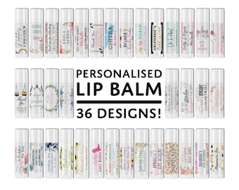 Personalised Lip Balms; Bridal Showers, Hen Parties, Favours (Bulk Buy)