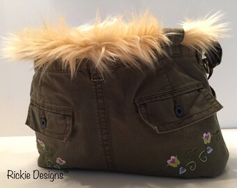 Rickie Designs™ Olive Green Jean Pet Carrier