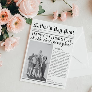 Editable Fathers Day Newspaper Template For Grandpa, Personalized Fathers Day Gift For Grandpa, Printable Fathers Day Card For Grandpa