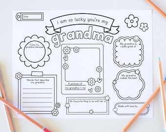 All About My Grandma Printable: Fill-In Keepsake Gift (PDF)