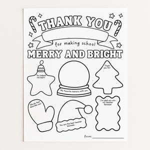 All About My Teacher Printable, Teacher Christmas Gift