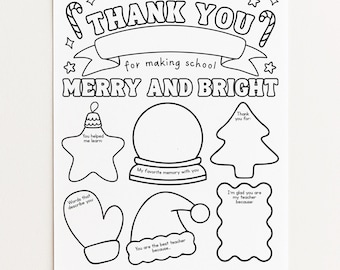 All About My Teacher Printable, Teacher Christmas Gift