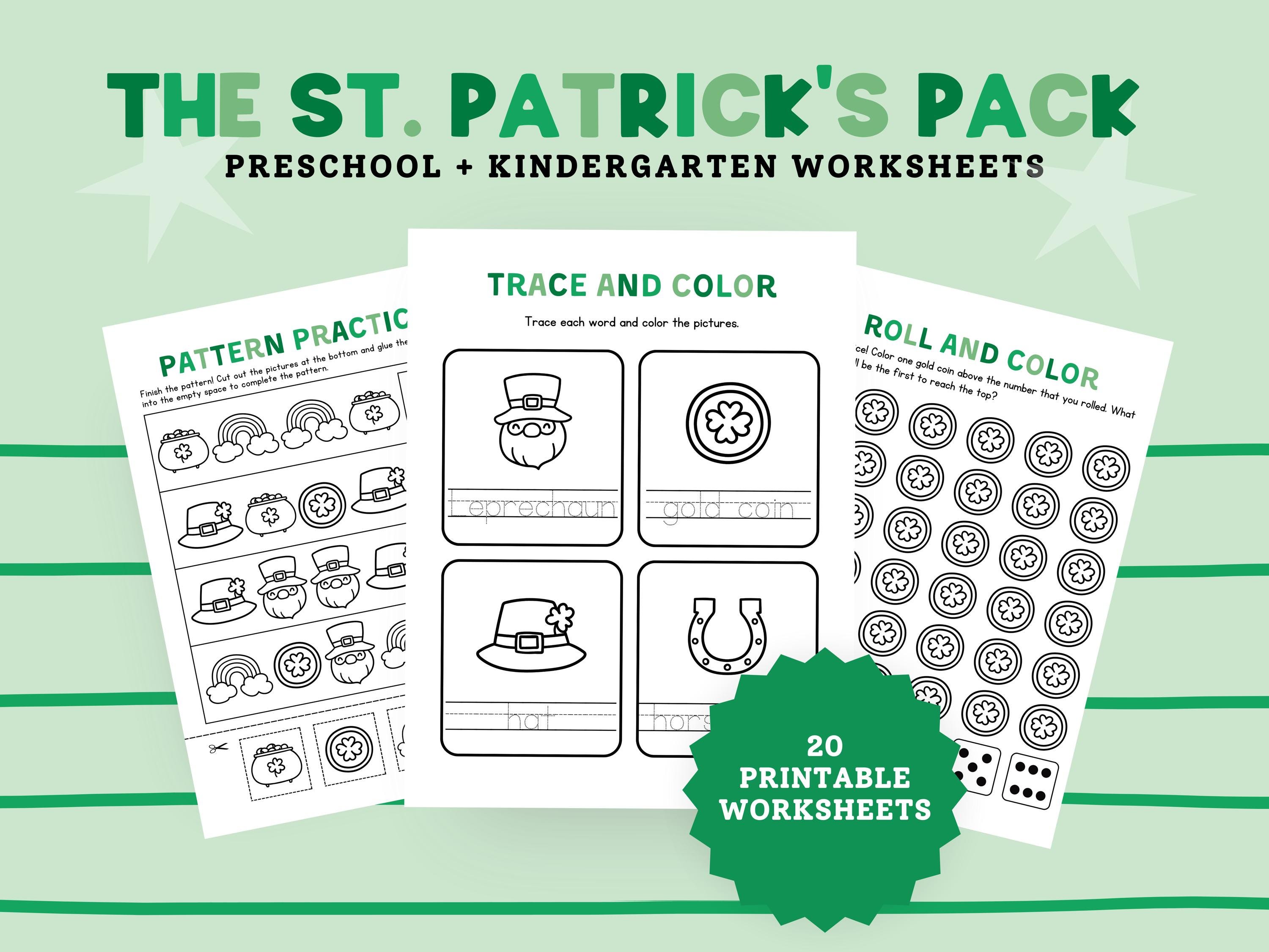 Printable St. Patrick's Day Worksheet Bundle, Preschool and ...