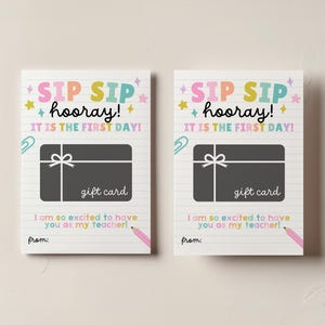 Teacher Gift Card Holder, First Day Printable (PDF)