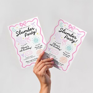 Slumber Party Script Slumber Party Invitation Template, Editable Sleepover Birthday Invite ...