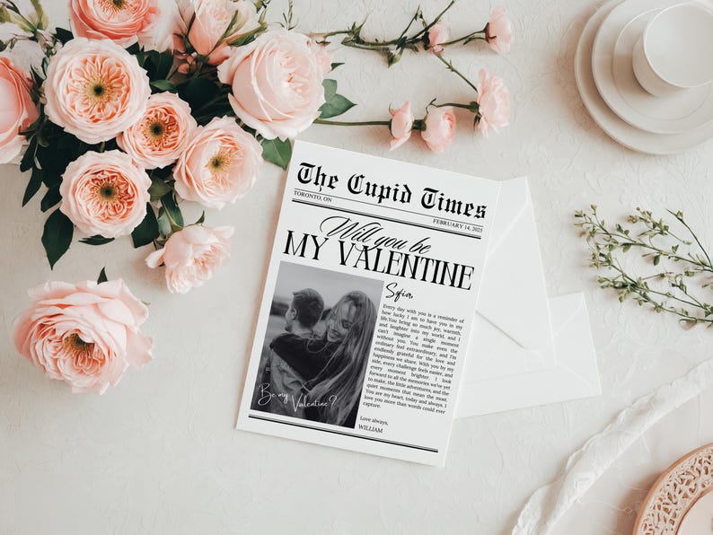 Editable Valentines Day Newspaper Template, Personalized Valentines ...
