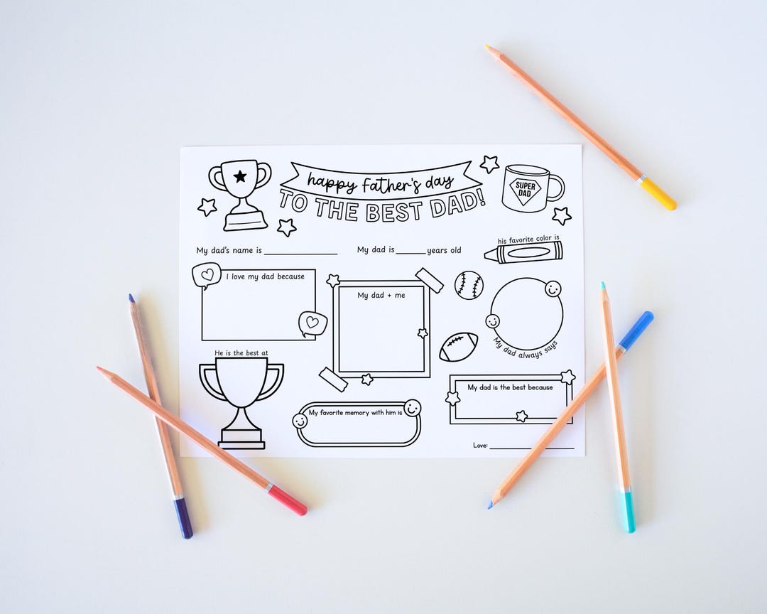 All About My Dad Worksheet Fathers Day Coloring Page Printable Fathers ...
