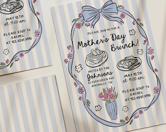 Editable Mother's Day Brunch Invitation Template (Digital Download)