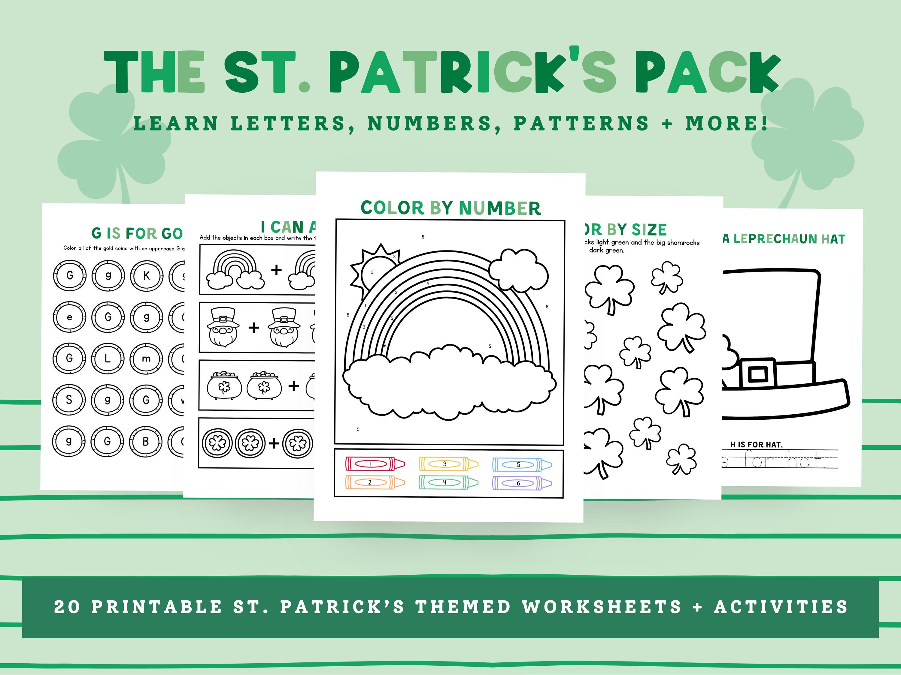 Printable St. Patrick's Day Worksheet Bundle, Preschool and ...