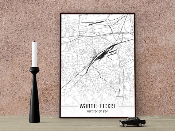 Map Wanne Eickel Just A Map Etsy