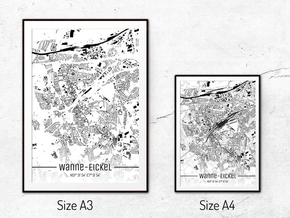 Map Wanne Eickel Just A Map Etsy