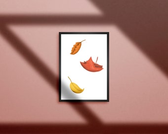 Painted Autumn Leaves; Printable Art
