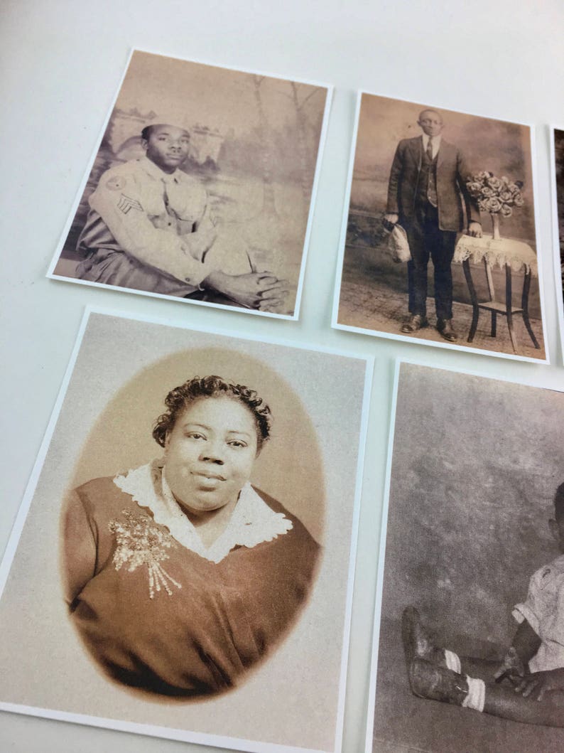 May include: Four black and white photographs of people. The first photo shows a man in a military uniform. The second photo shows a man in a suit and tie. The third photo shows a woman in a dress. The fourth photo shows a child.