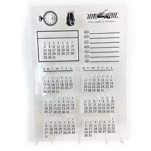  Clear Stamp Perpetual Calendar Stamp Date Hanko Stamp Collage  : Office Products