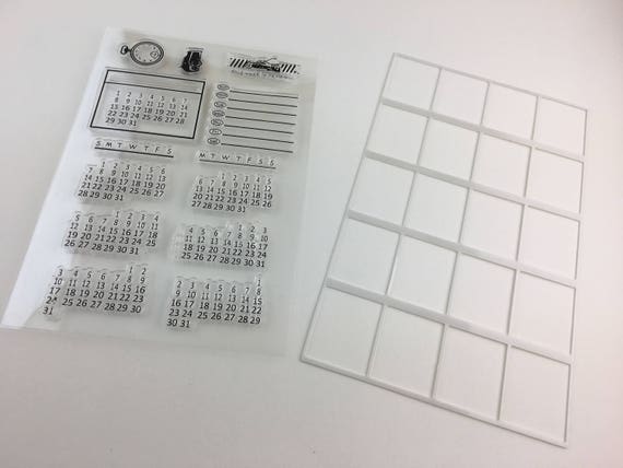 Journal Supplies, Calendar Stamp, Perpetual Calendar, Monthly Calendar,  Planner Stamp, Acrylic Stamp, Bullet Journaling Stamps, Custom Stamp 