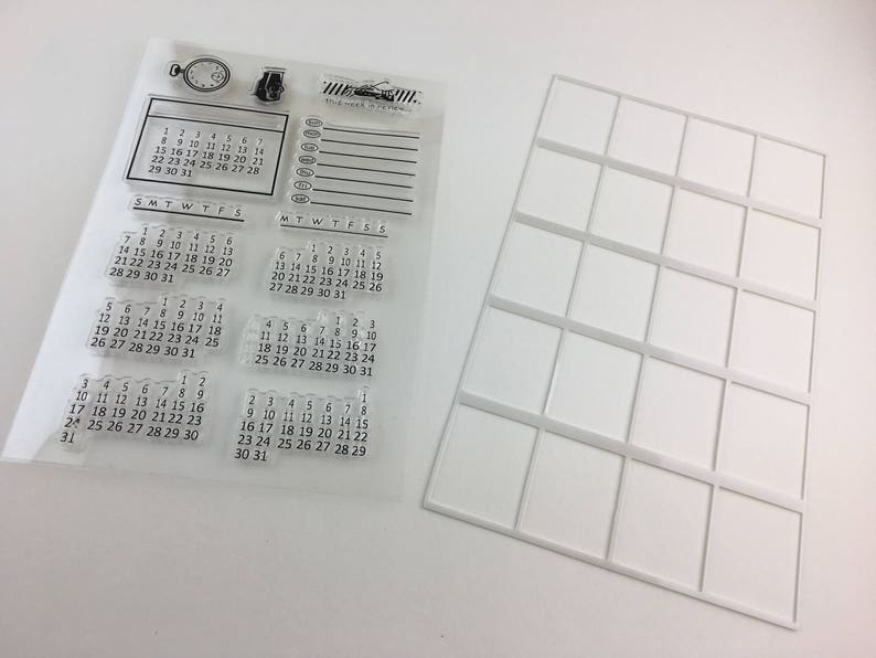 Journal Supplies, Calendar Stamp, Perpetual Calendar, Monthly Calendar, Planner Stamp, Acrylic Stamp, Bullet Journaling Stamps, Custom Stamp image 10