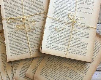 Vintage Book Pages Pack 100 Pages Collage Arts Crafts Junk Journal mq