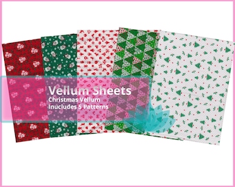 Christmas Vellum for Junk Journals and Planners - 5 Patterns