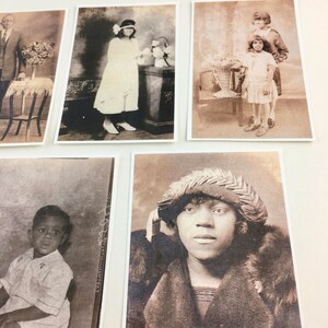 May include: A collection of vintage black and white photographs featuring various individuals. The photos are printed on card stock and have a worn, aged appearance.