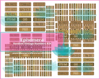 Junk Journal Ephemera Random Vintage Numbers Digital Download 234 Images