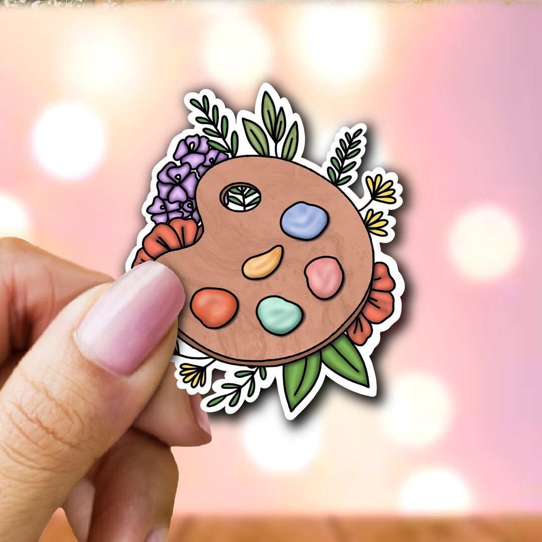 Floral Paint Palette Sticker Painter Sticker Etsy