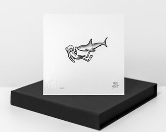 The Shark Diver - Print