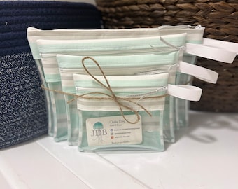 Gray & Blue Stripe - Bag Organizers