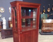 Antique Dutch showcase in mahogany from 19th century